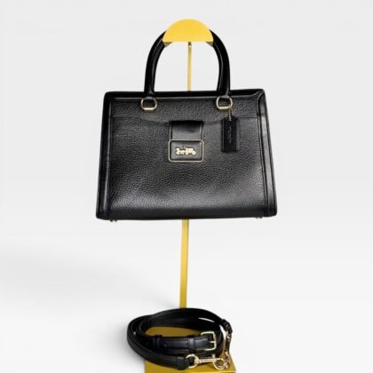 Coach Style CC141 Grace Carryall 2-Way Bag Pebbled Leather Black / Gold