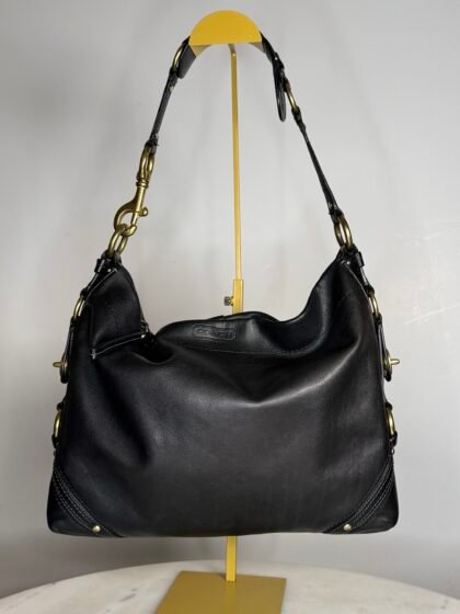 Vintage Coach Style 11636P Slim Carly in Black Leather w/Brass