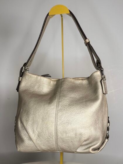 Coach Style F15064 Pebbled Leather Hobo in Silver
