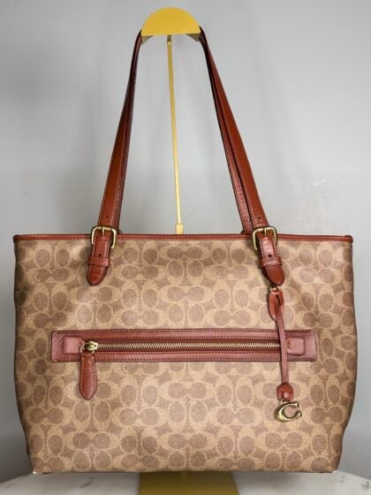 Coach Style CD279 Large Taylor Tote in Signature Canvas and Rust Leather
