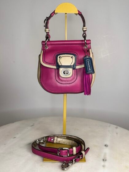 Y2K Vintage Coach Legacy Style 21741 Mini Willis Colorblock Berry / Gray / Navy