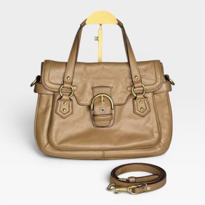 Coach Style F27231 Campbell Satchel in Taupe/Tan Leather with Gold Hardware