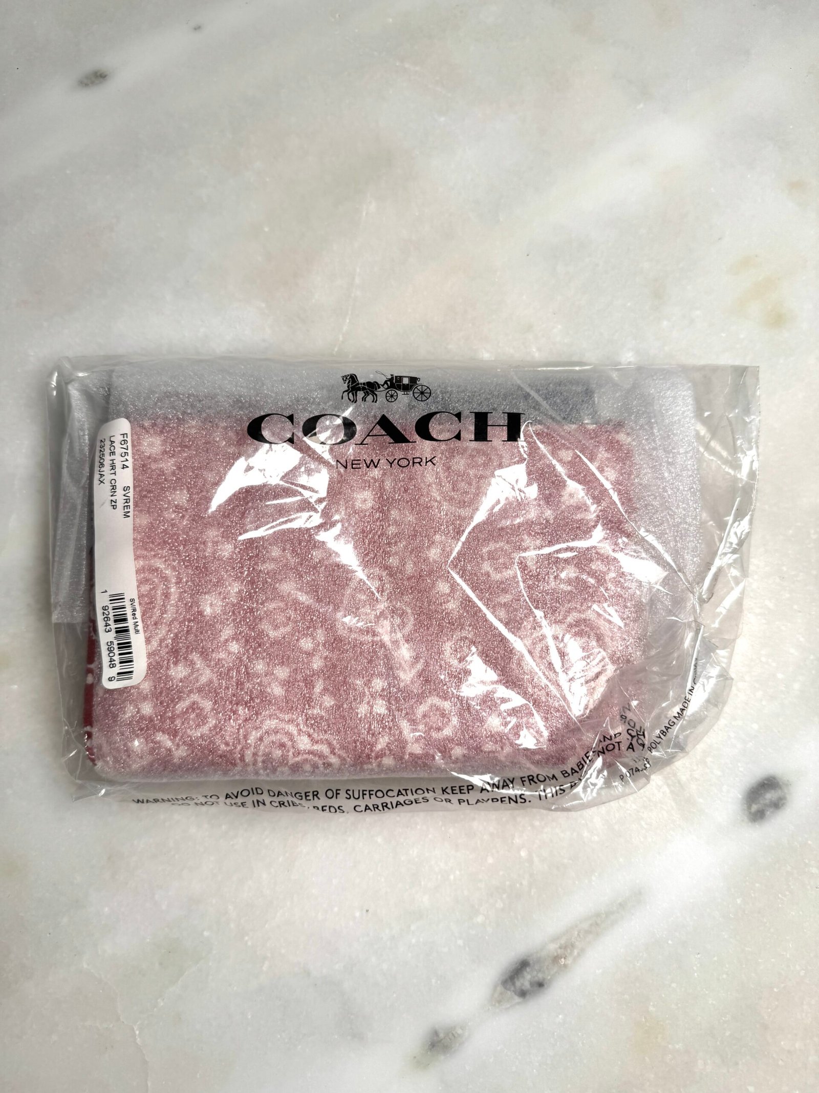 Coach Lace Heart Corner Zip Wristlet in Red Multi – F67514 - Image 7