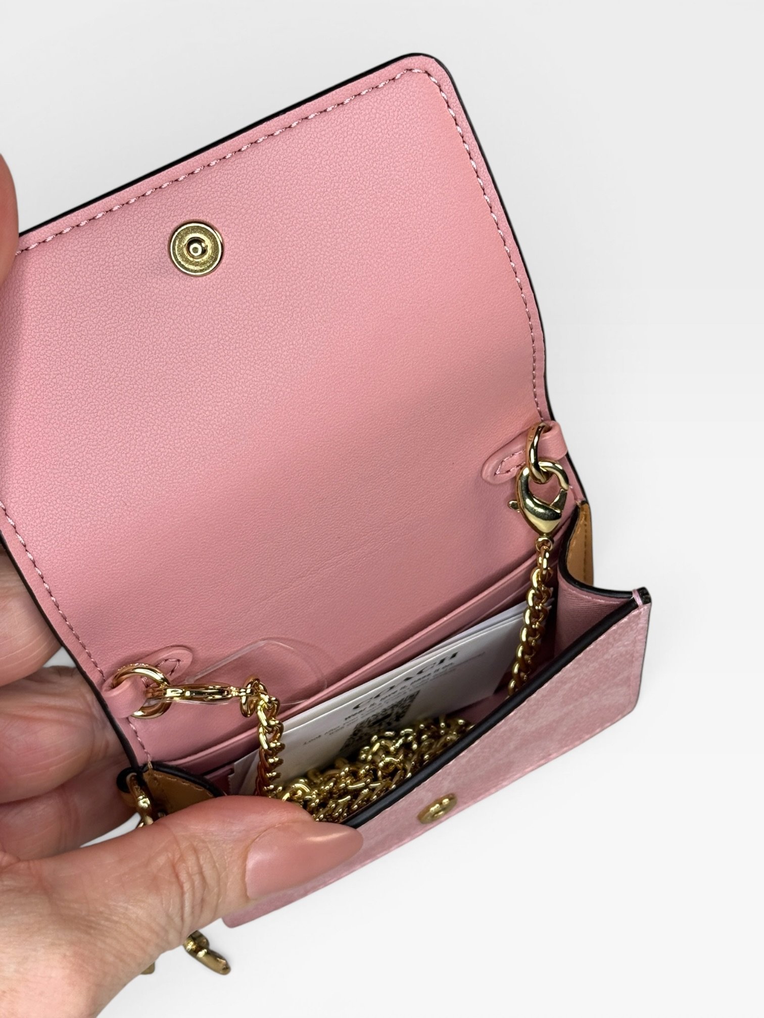 Coach Mini Wallet On A Chain With Charms CEF59 Powder Pink - Image 5