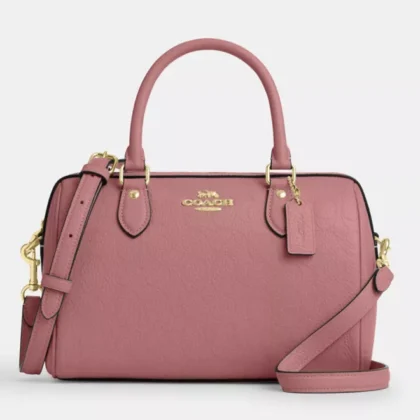 Coach Rowan Satchel Bag In Signature Leather CCD50 Peony Pink