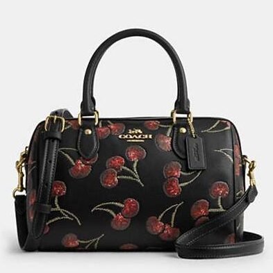 Coach Rowan Satchel Bag With Cherry Print CCZ15