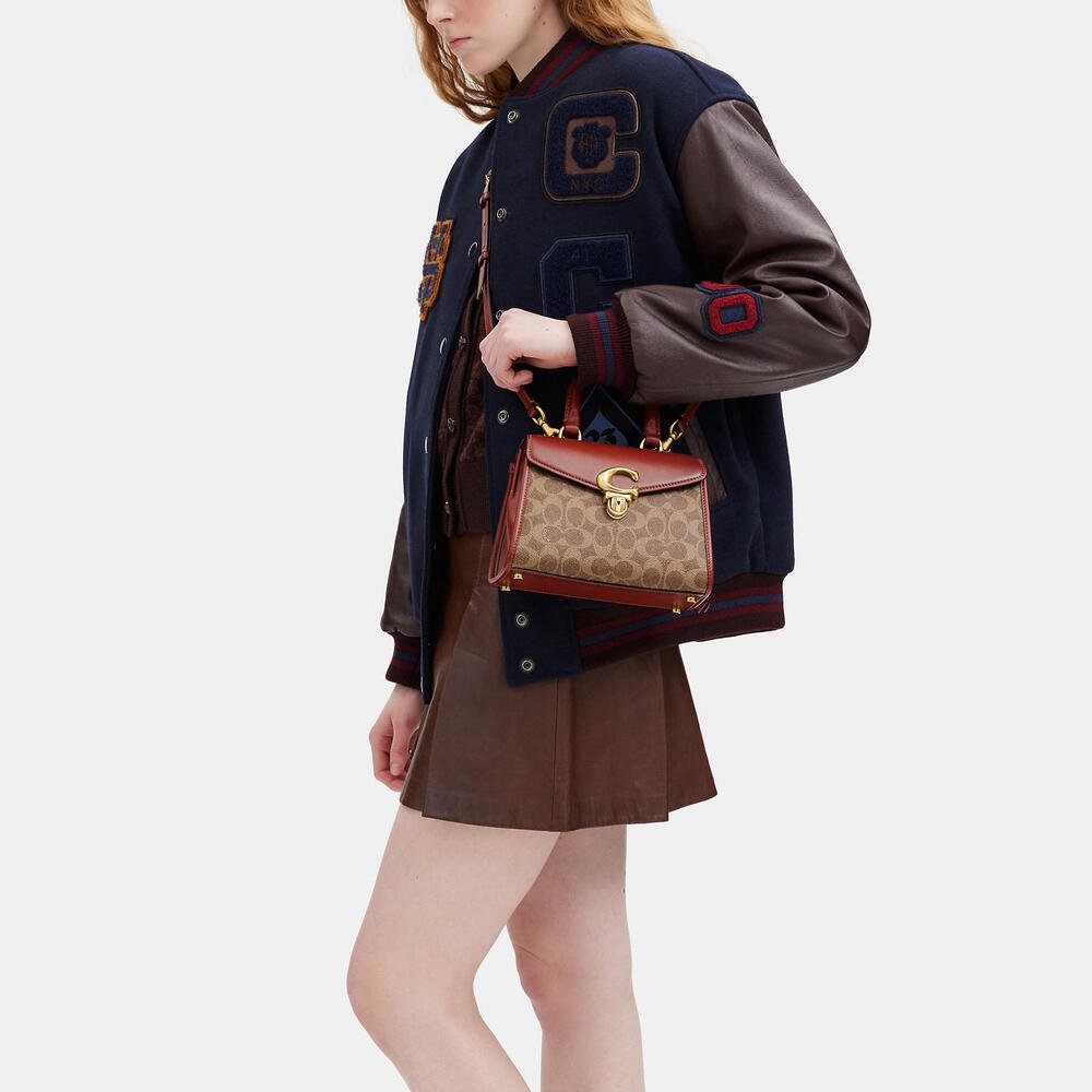 Coach Sammy Top Handle Bag 21 In Signature Canvas CJ831 - Image 2