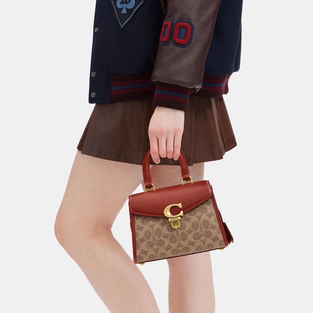 Coach Sammy Top Handle Bag 21 In Signature Canvas CJ831 - Image 3