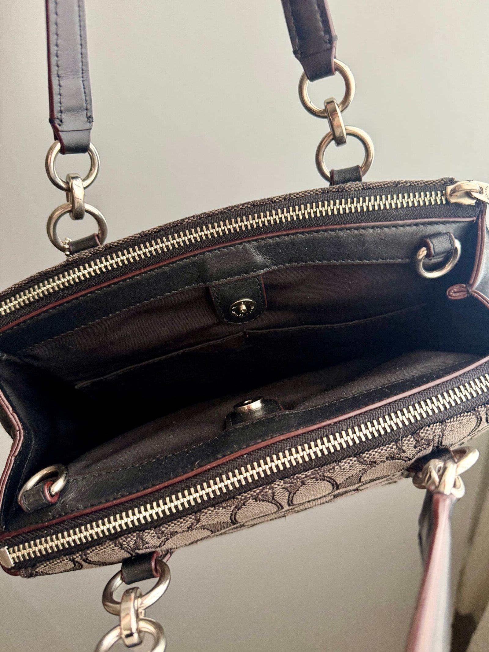 Coach Mini Christie Carryall with Pleats F36719 – Black Smoke/Black - Image 6