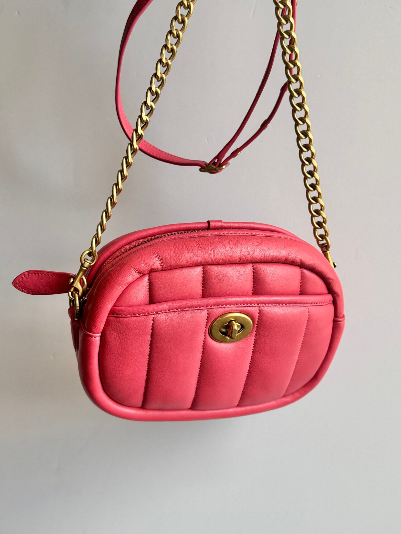 Coach Small Camera Bag With Quilting C4814 – Watermelon - Image 4