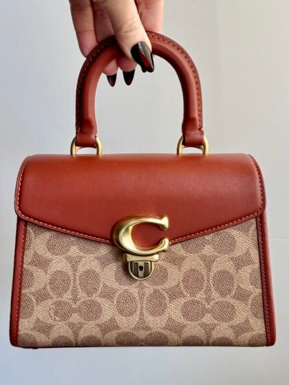 Coach Sammy Top Handle Bag 21 In Signature Canvas CJ831