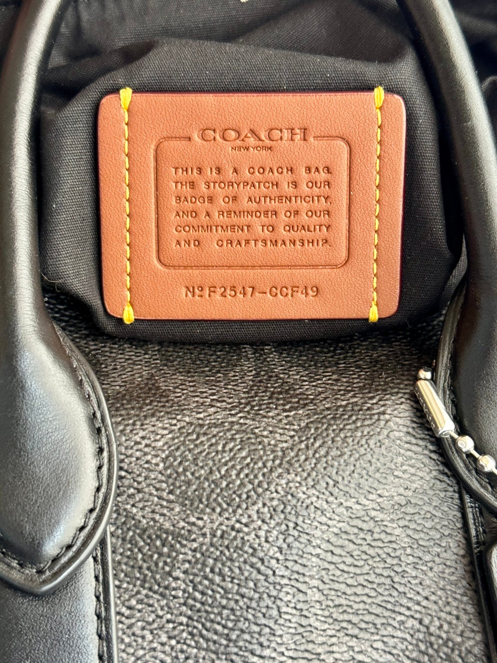 Coach Compass Bag 25 CCF49 – Black Signature - Image 9