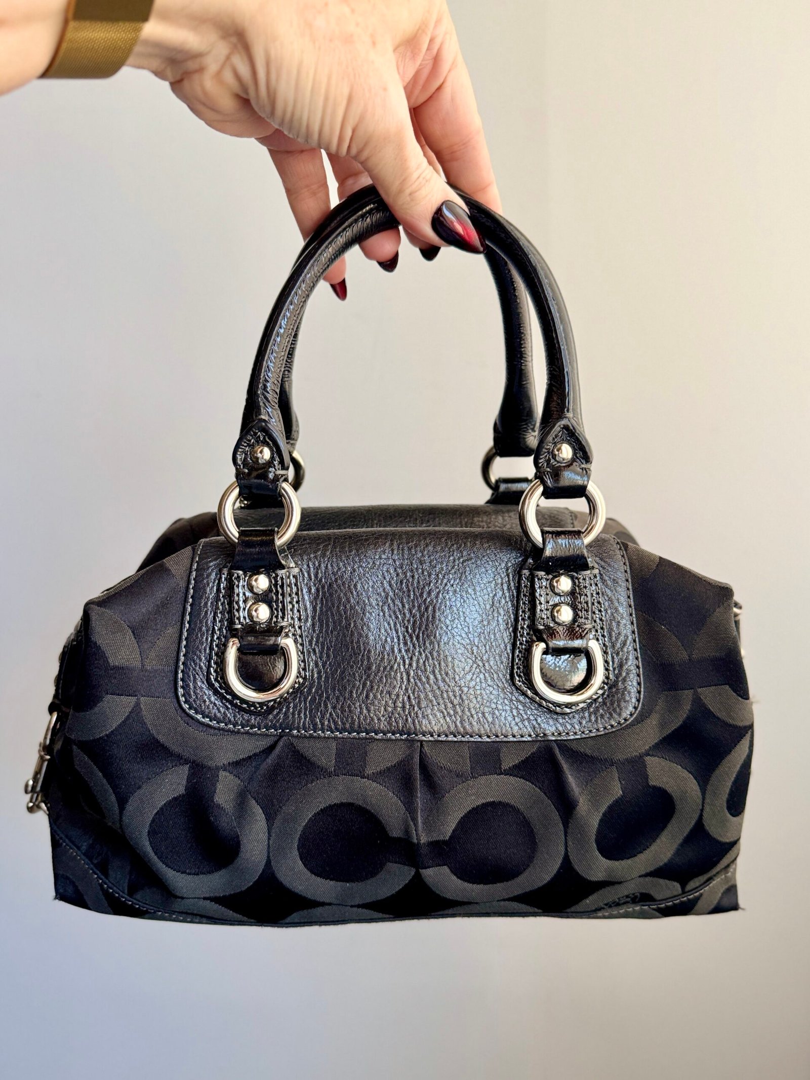 Coach Madison Op Art Sabrina Satchel 12947 – Black - Image 3