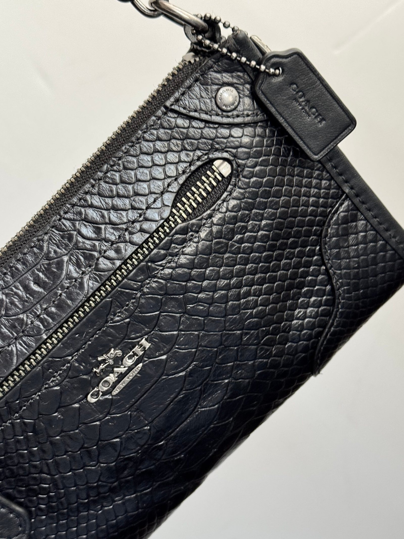 Coach Mickie Crossbody F36211 – Black Exotic Mix Leather - Image 7