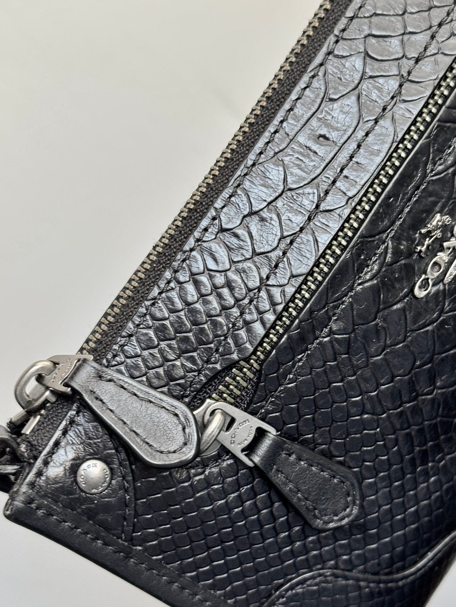 Coach Mickie Crossbody F36211 – Black Exotic Mix Leather - Image 9