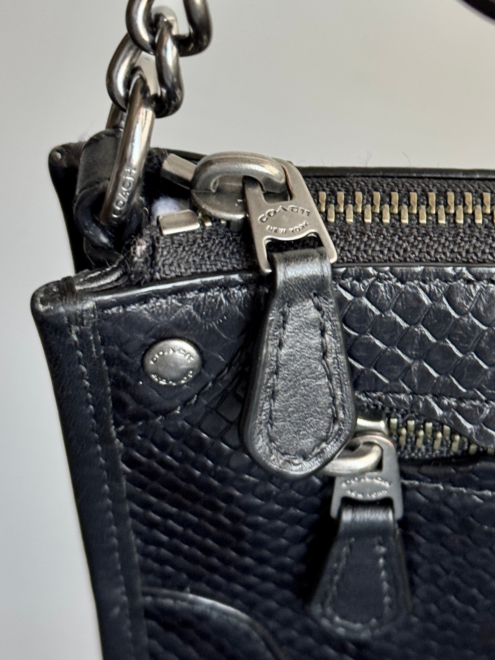 Coach Mickie Crossbody F36211 – Black Exotic Mix Leather - Image 8