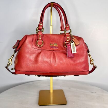Coach Madison Sabrina Satchel in Red Leather 12937