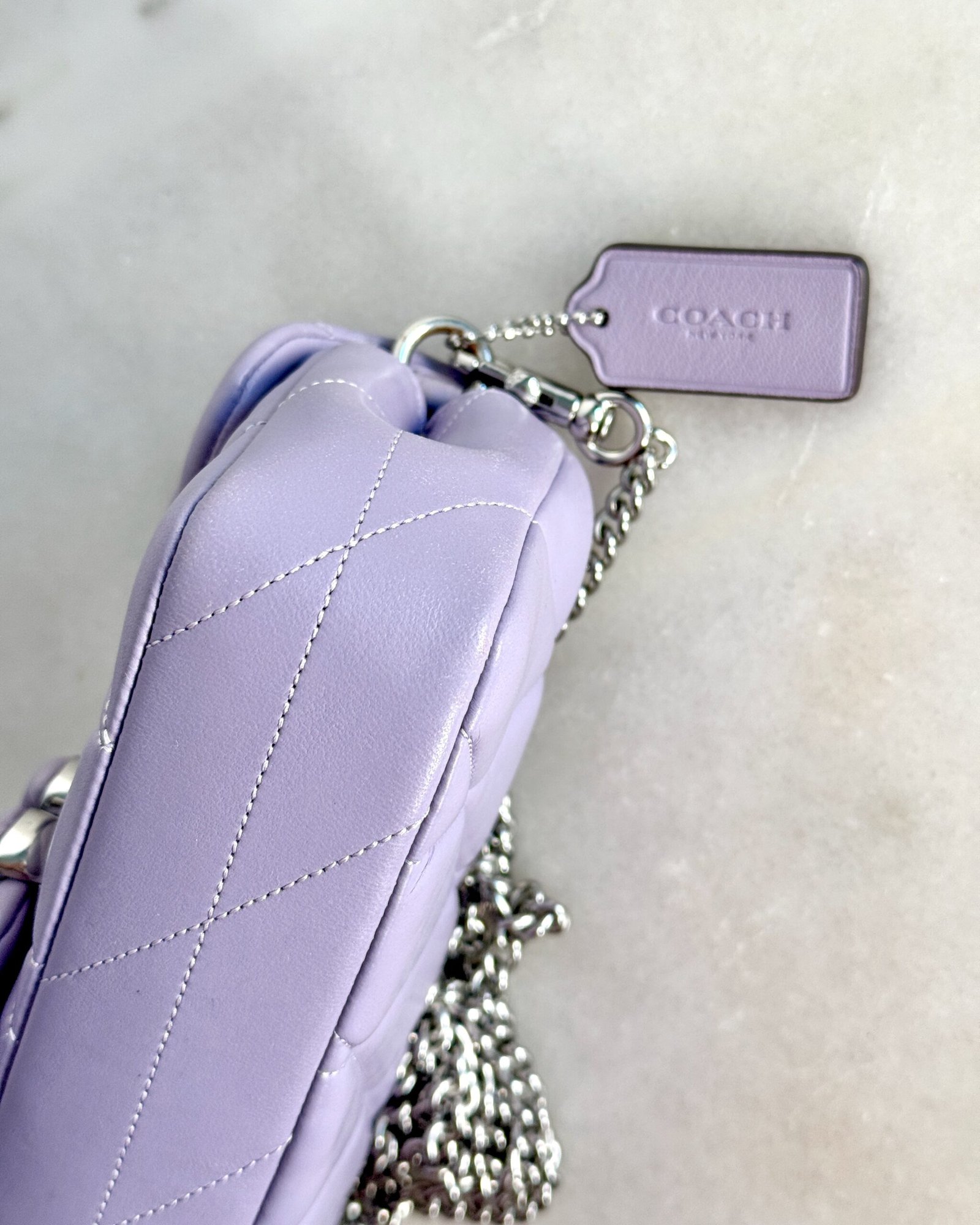 Coach Tabby Crossbody Wristlet in Soft Purple Quilted Leather CP018 - Image 7