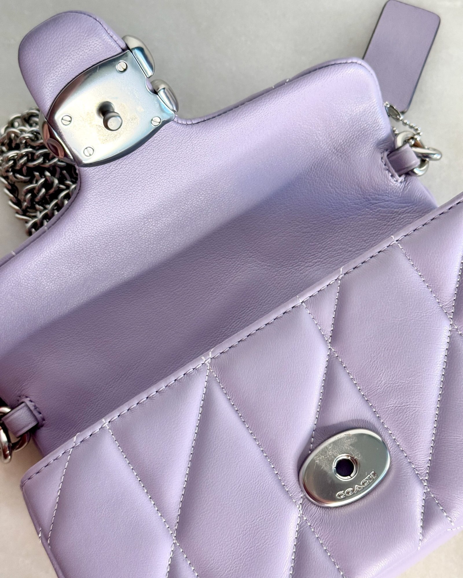Coach Tabby Crossbody Wristlet in Soft Purple Quilted Leather CP018 - Image 8