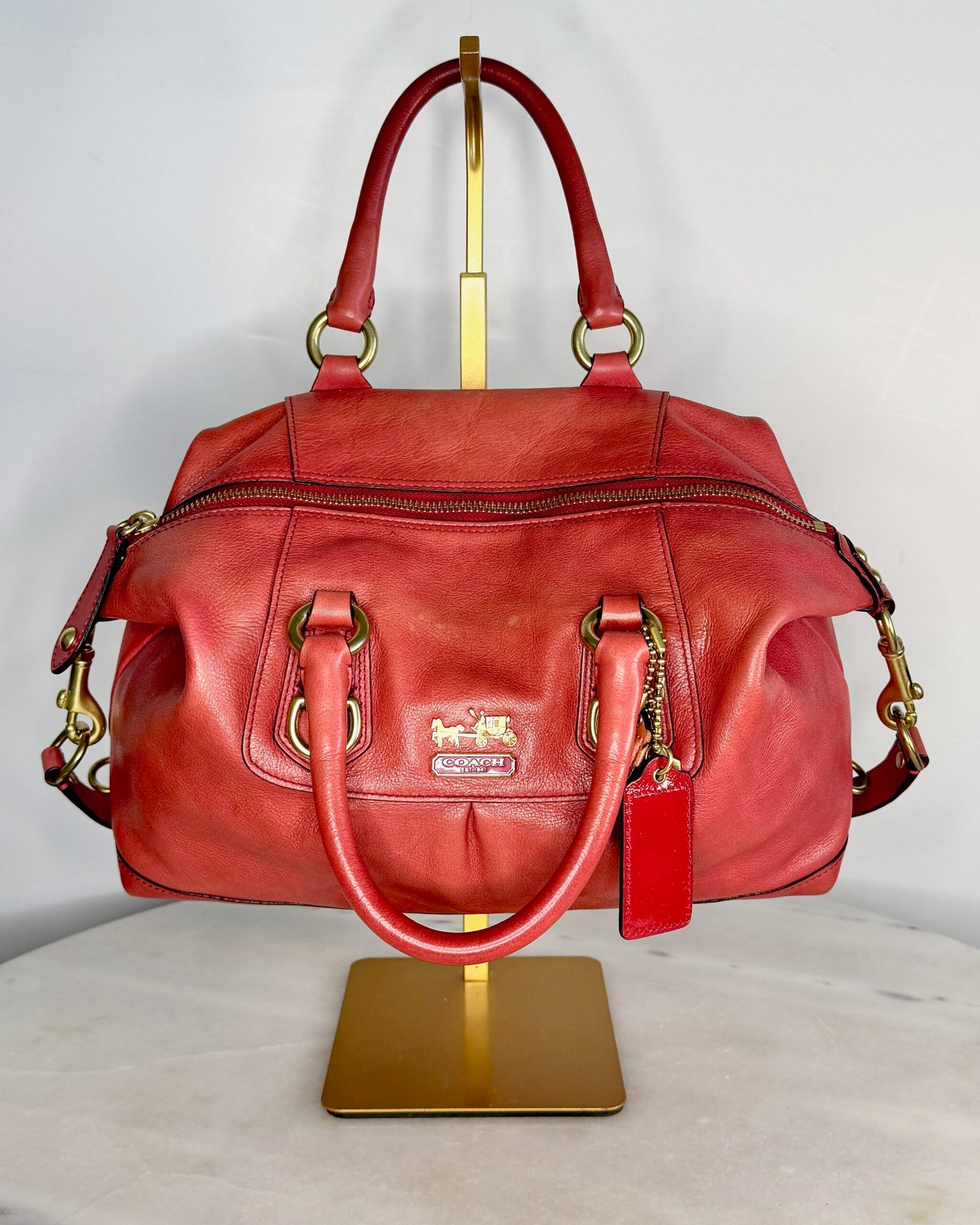Coach Madison Sabrina Satchel in Red Leather 12937 - Image 5