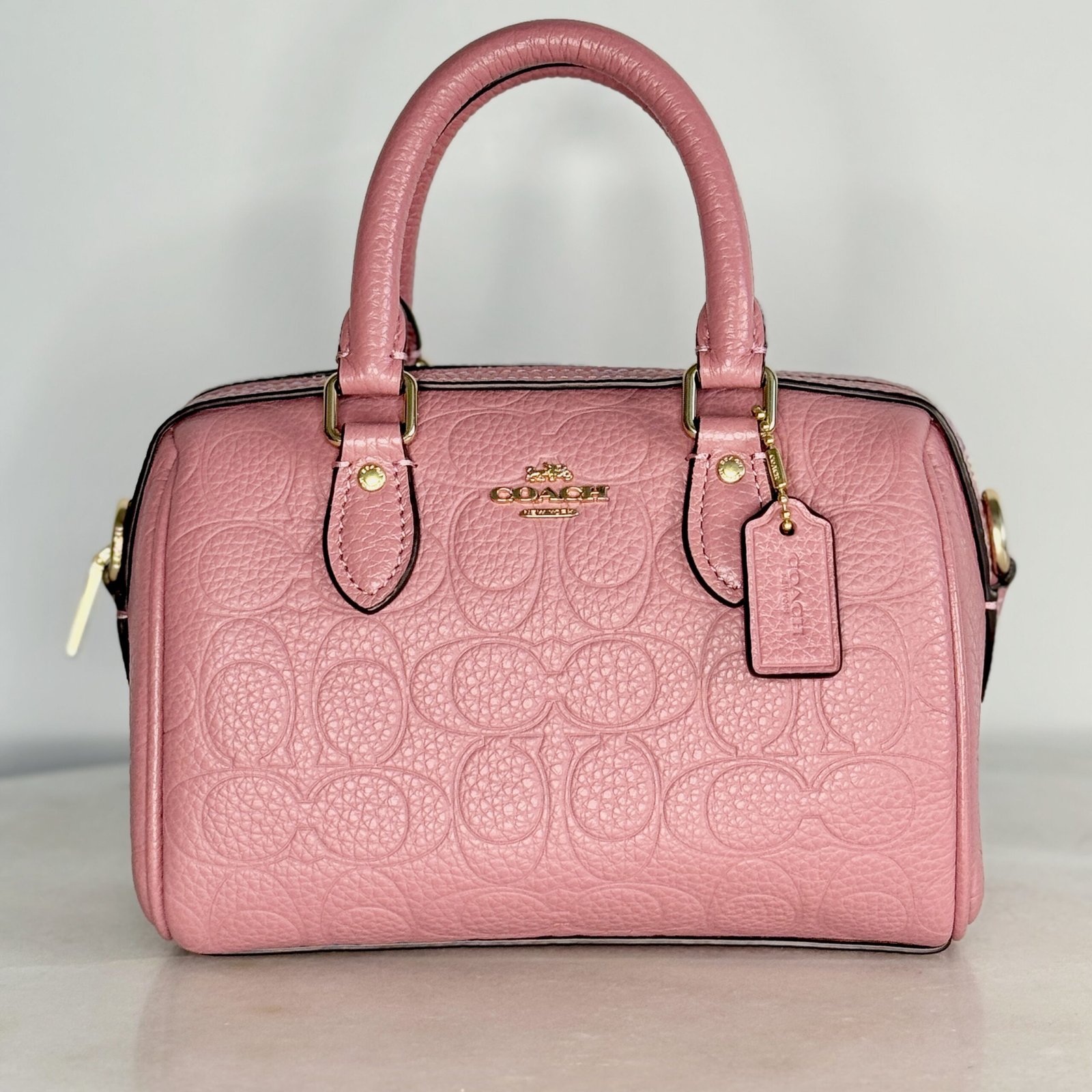 Coach Mini Rowan Crossbody in Peony Signature Leather CCF28
