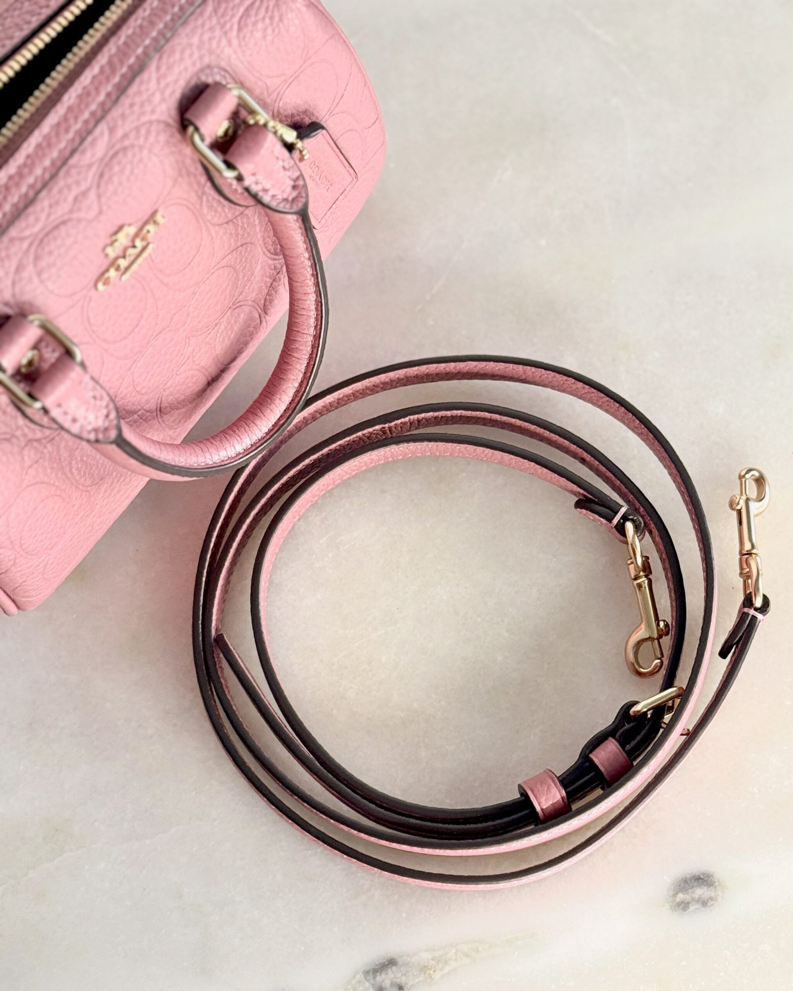 Coach Mini Rowan Crossbody in Peony Signature Leather CCF28 - Image 6