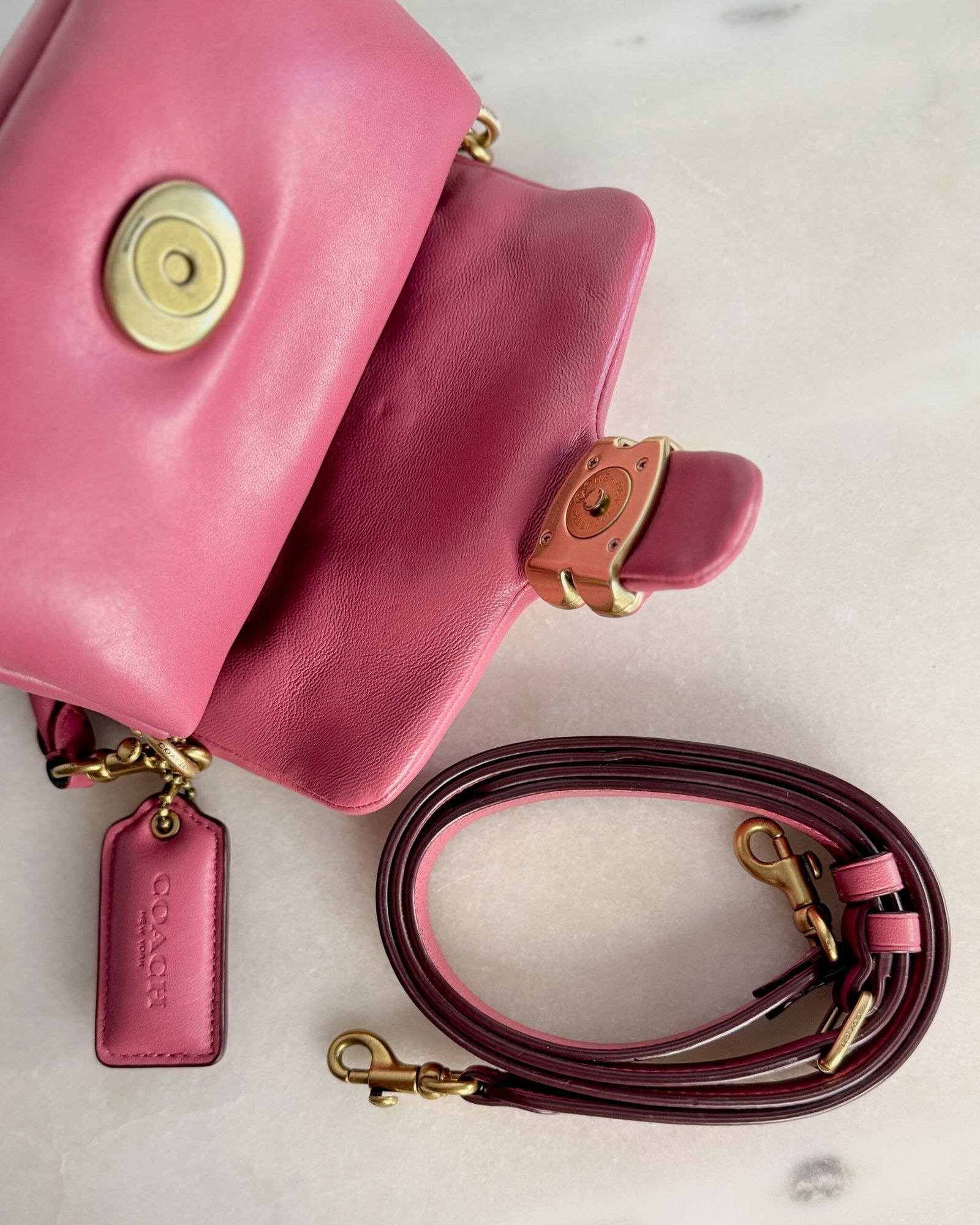 Coach Pillow Tabby Shoulder Bag 18 in Rouge Pink C3880 - Image 9